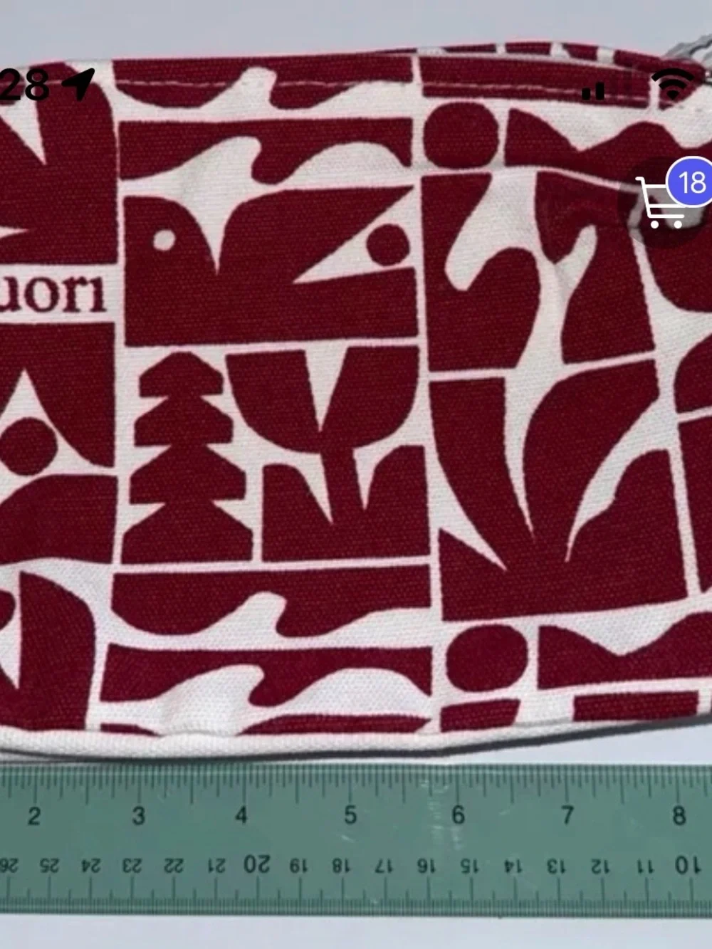 Vuori Red and White Graphic Canvas Tote